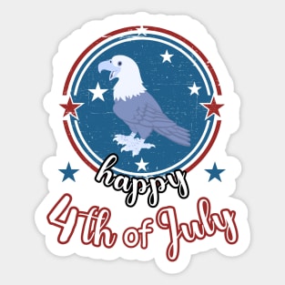 Happy 4th of July Cute Patriot Eagle Sticker